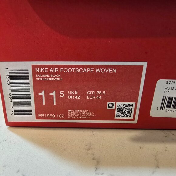 Nike Air Footscape Woven White Cow Print Mens Sz 10 Casual Shoes FB1959-102 NEW - Picture 8 of 8